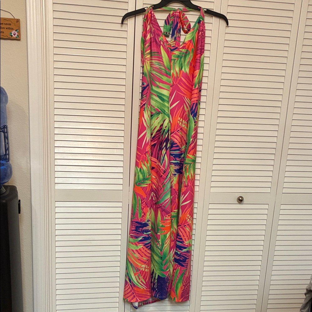 SHEIN Multicolor Asymmetrical Leaf Dress